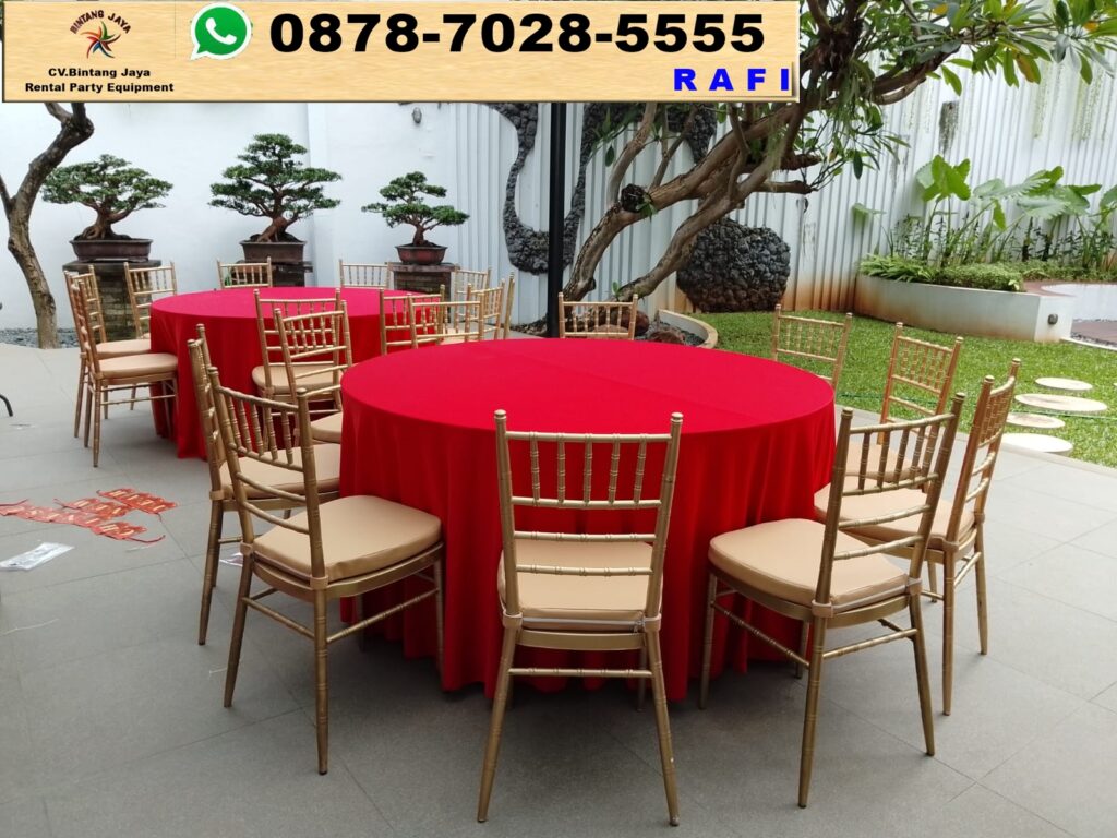 Layanan Sewa Kursi Tiffany Set Round Table Merah Jakarta