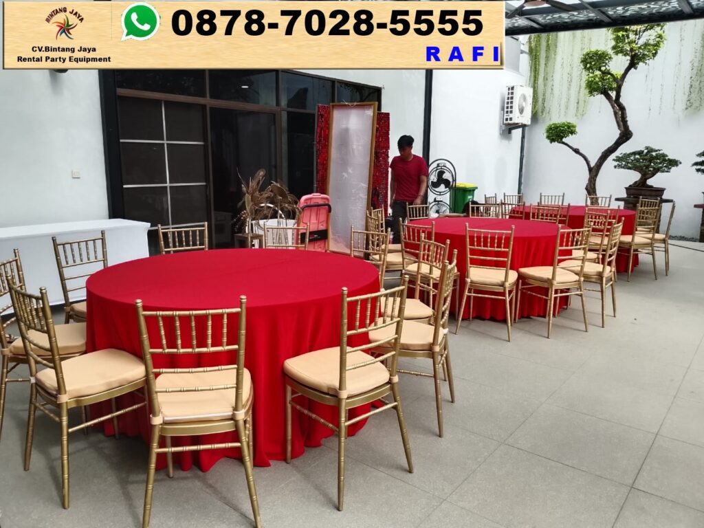 Layanan Sewa Kursi Tiffany Set Round Table Merah Jakarta