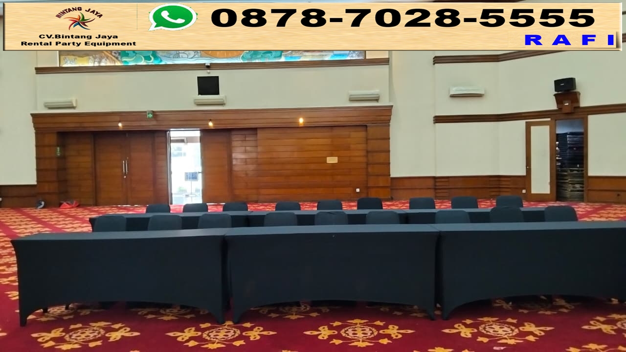 Layanan Sewa Meja IBM Set Futura Hitam Event Gedung Antam