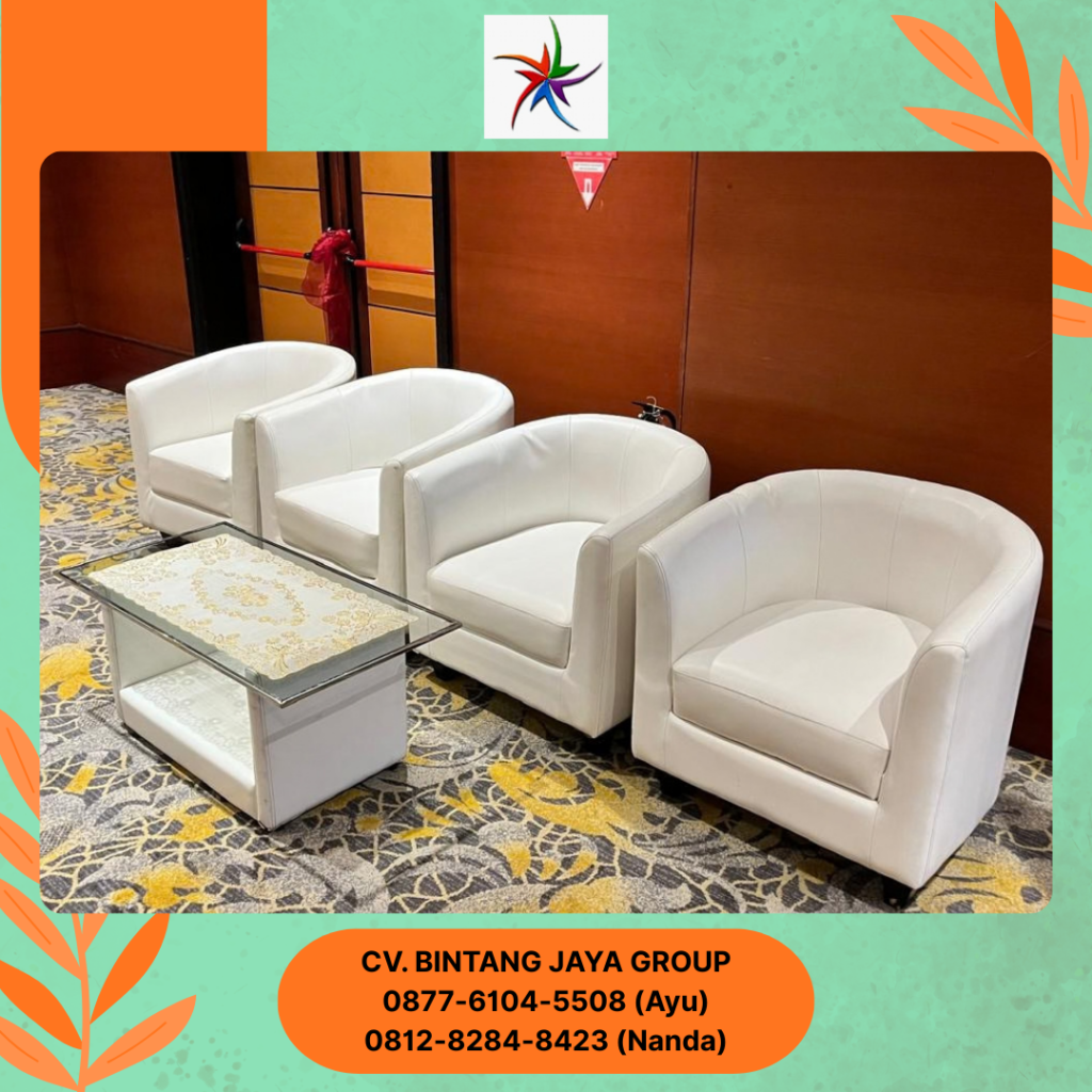 Rental Sofa Model Oval Putih Tangerang Selatan