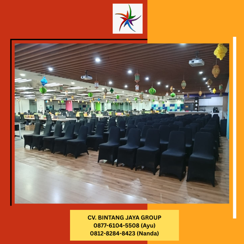 Sewa Kursi Futura Cover Stretch Hitam Event Chubb Menara UOB Jakarta