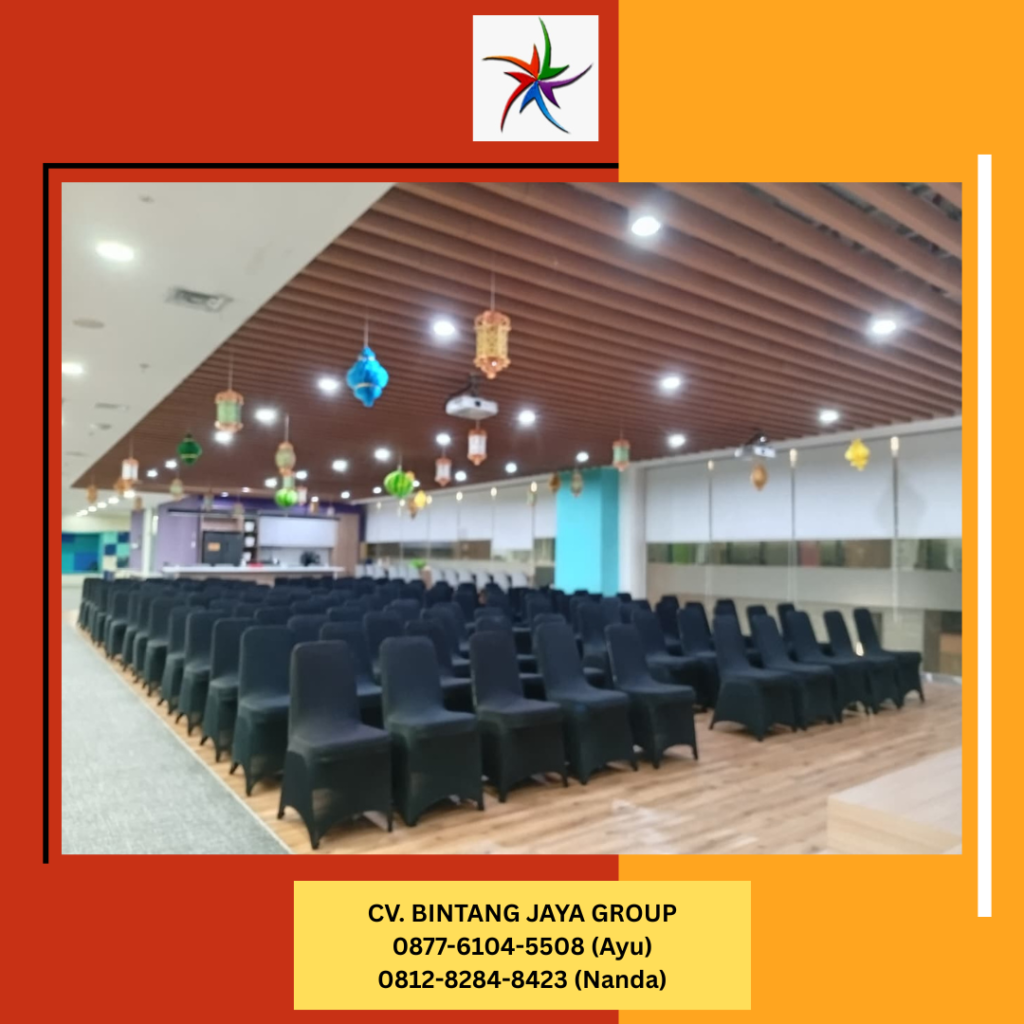 Sewa Kursi Futura Cover Stretch Hitam Event Chubb Menara UOB Jakarta