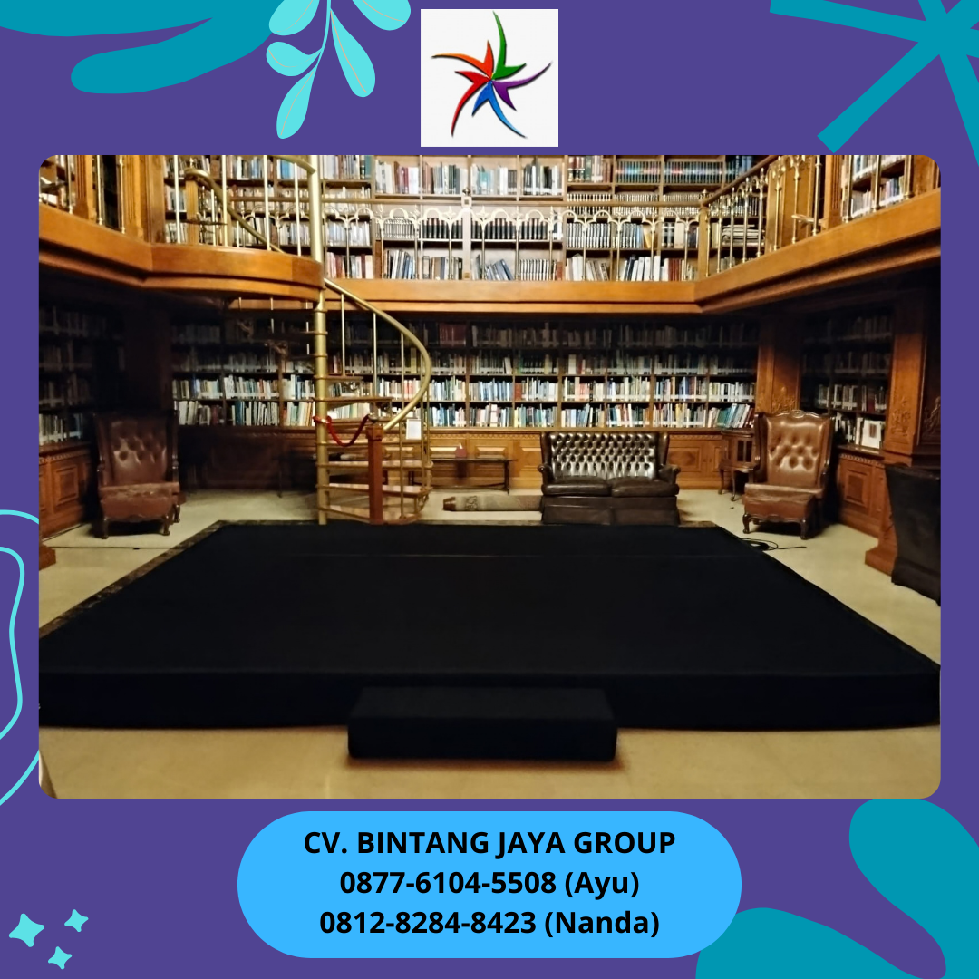 Sewa Panggung Karpet Hitam Dan Barstool Cover Putih Jakarta Utara