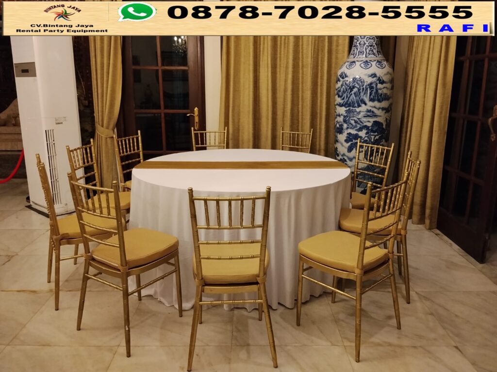 Vendor Sewa Tiffany Gold Dan Round Table Event Wisma Danantara