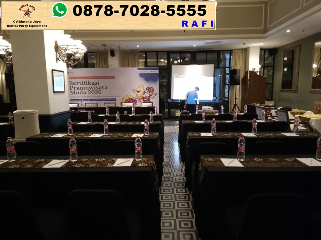 Pusat Sewa Meja IBM Cover Hitam & Kursi Event Hotel Des Indes Jakarta