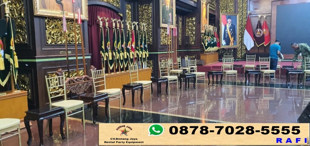 Sewa Kursi Tiffany VIP Gold Kayu Jati Bogor