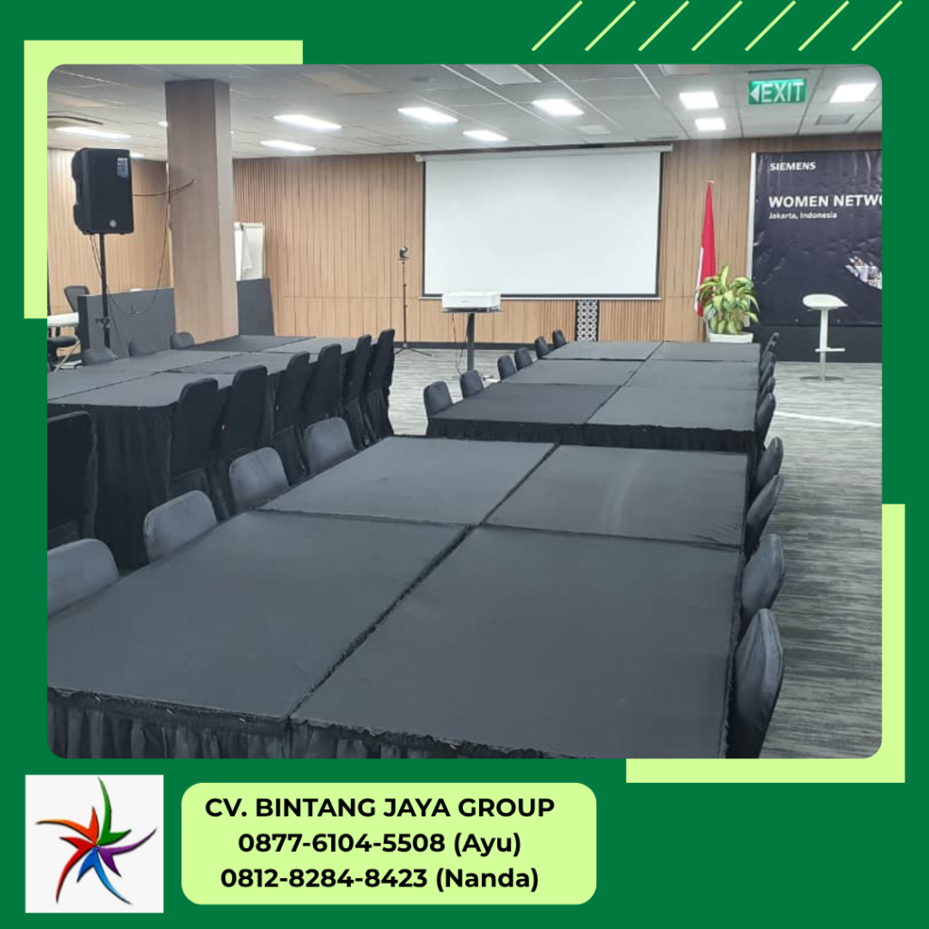 Sewa Meja Kotak Cover Hitam Dan Kursi Cover Hitam Bogor