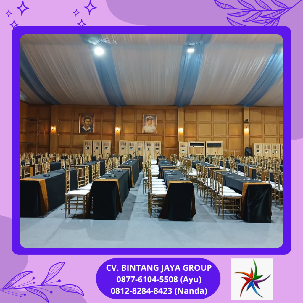 Sewa Meja Runner Batik Dan Kursi Tiffany VIP Gold Jakarta