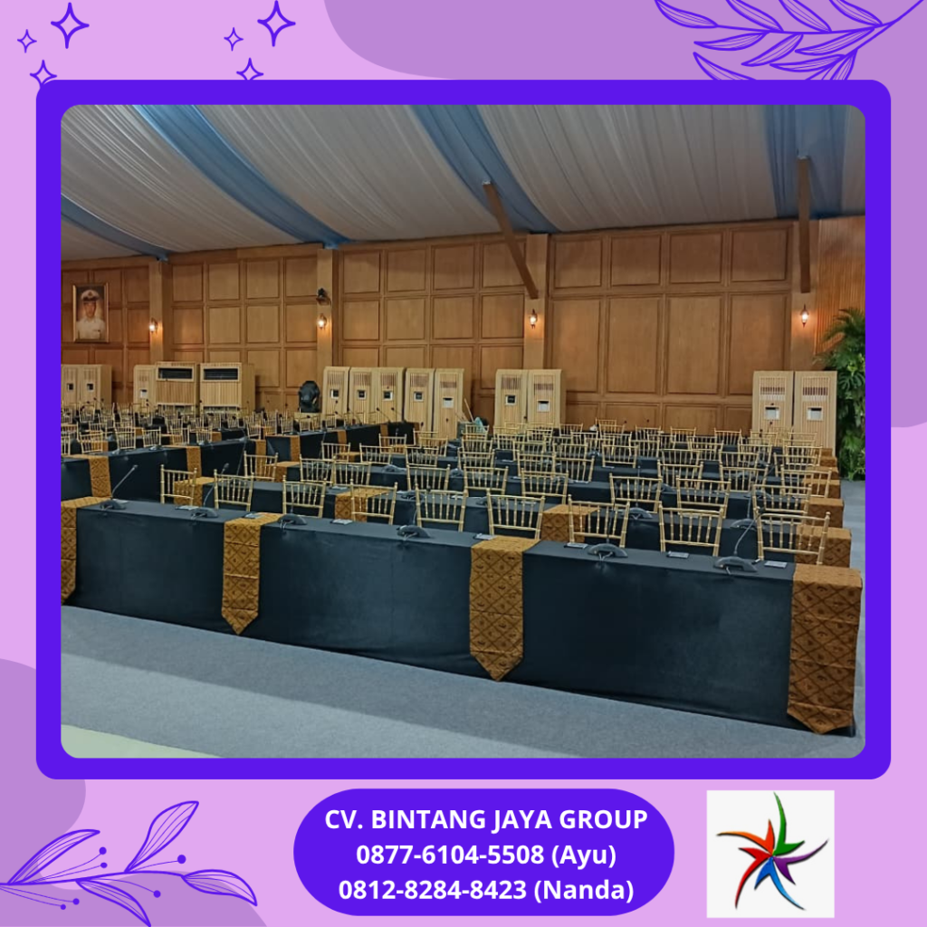 Sewa Meja Runner Batik Dan Kursi Tiffany VIP Gold Jakarta