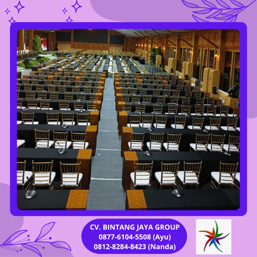 Sewa Meja Runner Batik Dan Kursi Tiffany VIP Gold Jakarta