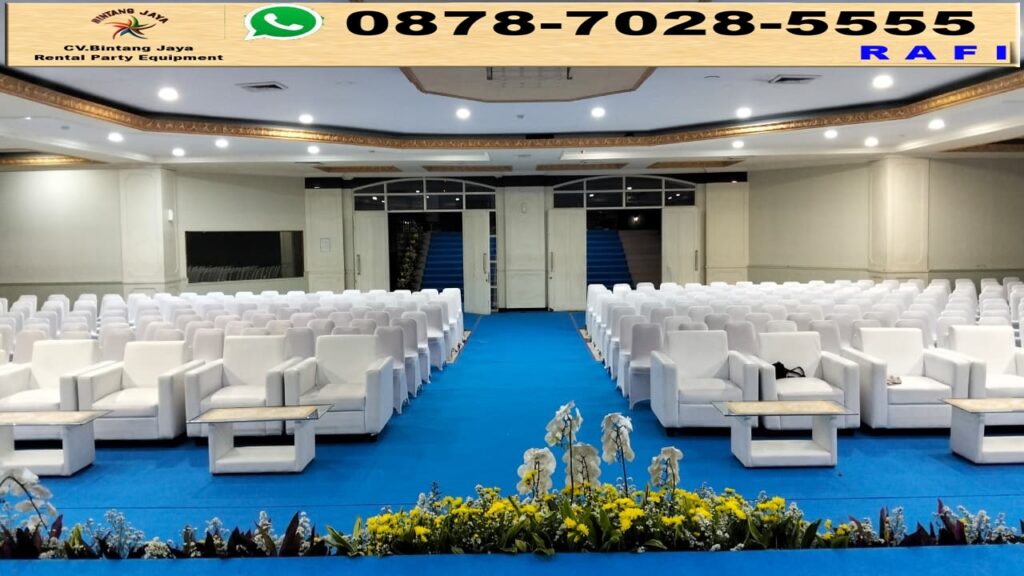 Sewa Sofa Kotak Dan Futura Serta Karpet Event Di Wisma Mennpora