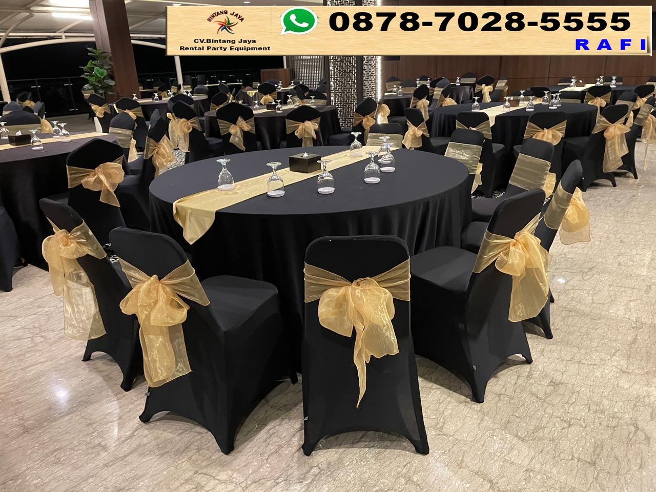 Vendor Sewa Round Table Cover Hitam Event Di Grand Mercuri Kemayoran