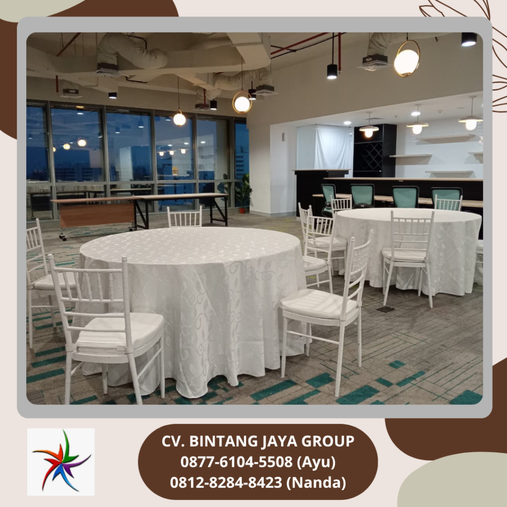 Jasa Sewa ROUND TABLE, KURSI TIFFANY GOLD Area Cikarang