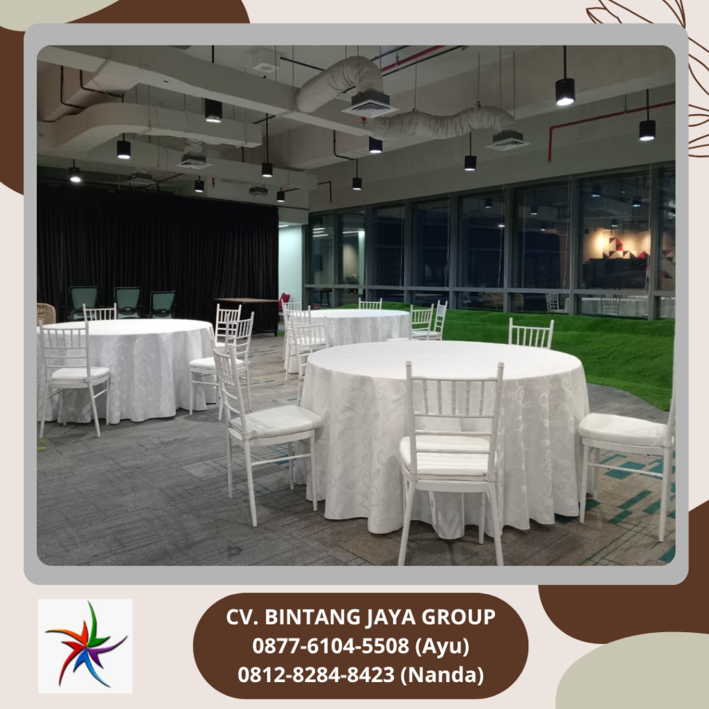 Jasa Sewa ROUND TABLE, KURSI TIFFANY GOLD Area Cikarang
