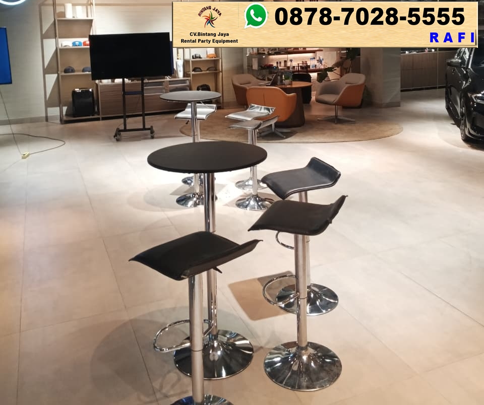 Rental Barstool Kursi Kotak Tersedia Warna Hitam Serta Putih Area Jakarta