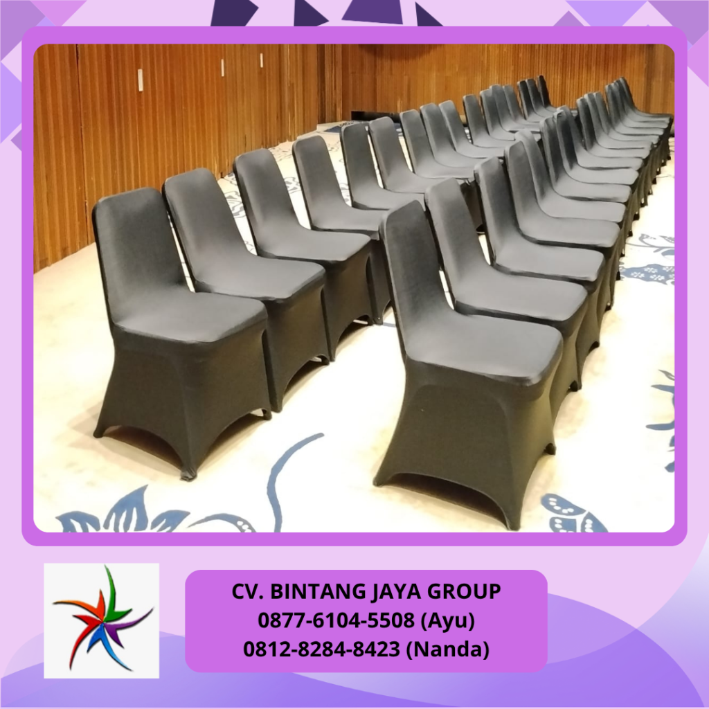 Rental Meja Bulat Cover Hitam Dan Kursi Cover Hitam Bekasi