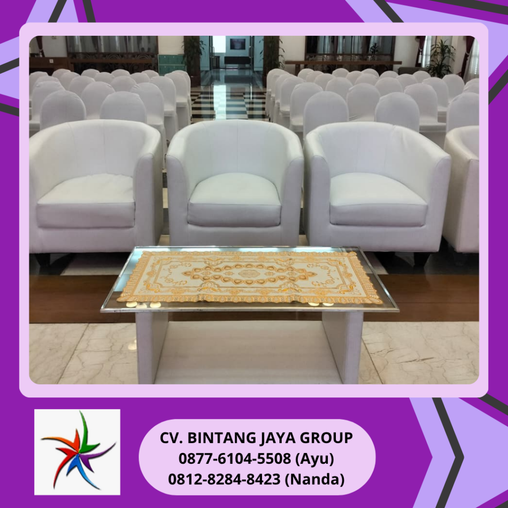 Rental Meja Kaca VIP,Sofa Oval Event Bappenas Taman Suropati
