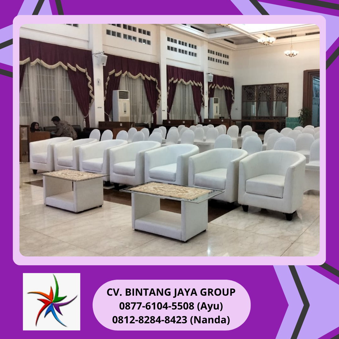 Rental Meja Kaca VIP,Sofa Oval Event Bappenas Taman Suropati