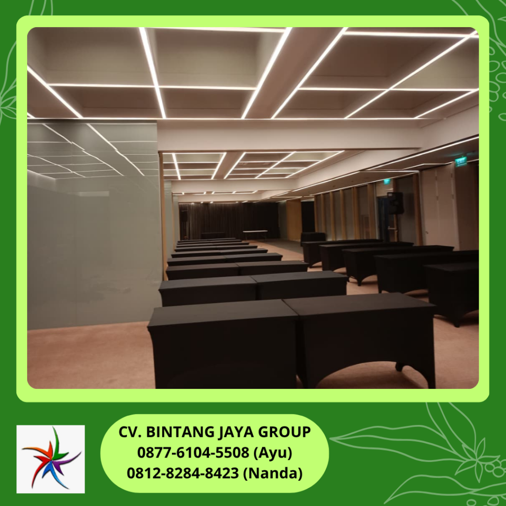 Rental Meja Kotak Taplak Ketat Hitam Event Menara Tendean Jakarta