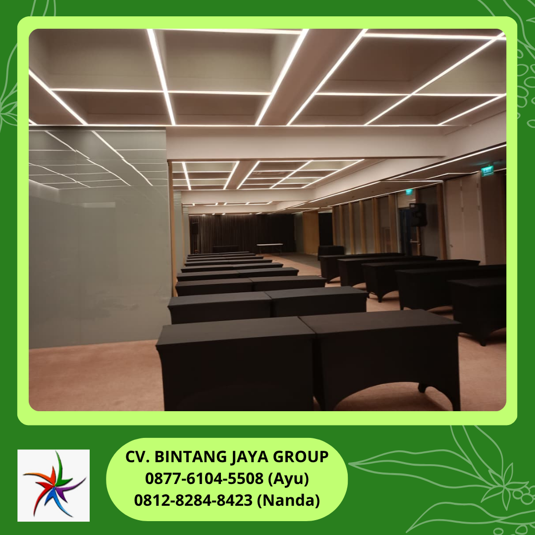 Rental Meja Kotak Taplak Ketat Hitam Event Menara Tendean Jakarta