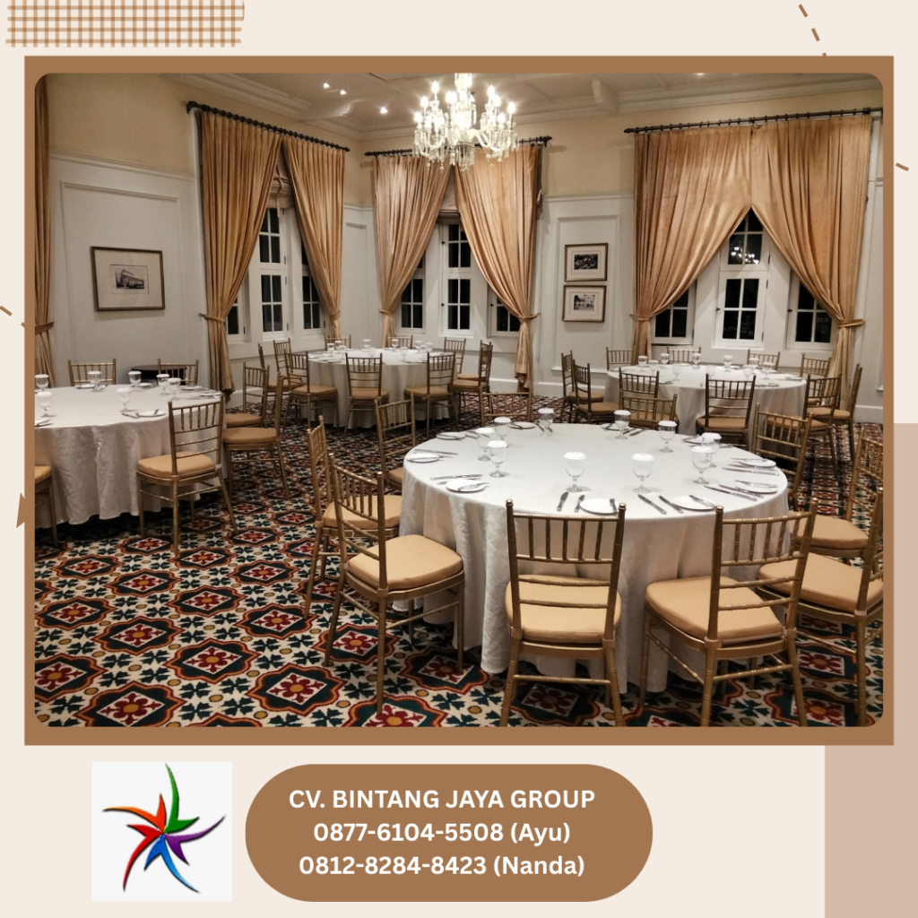 Rental ROUND TABLE,GOLD TIFFANY CHAIRS Jakarta
