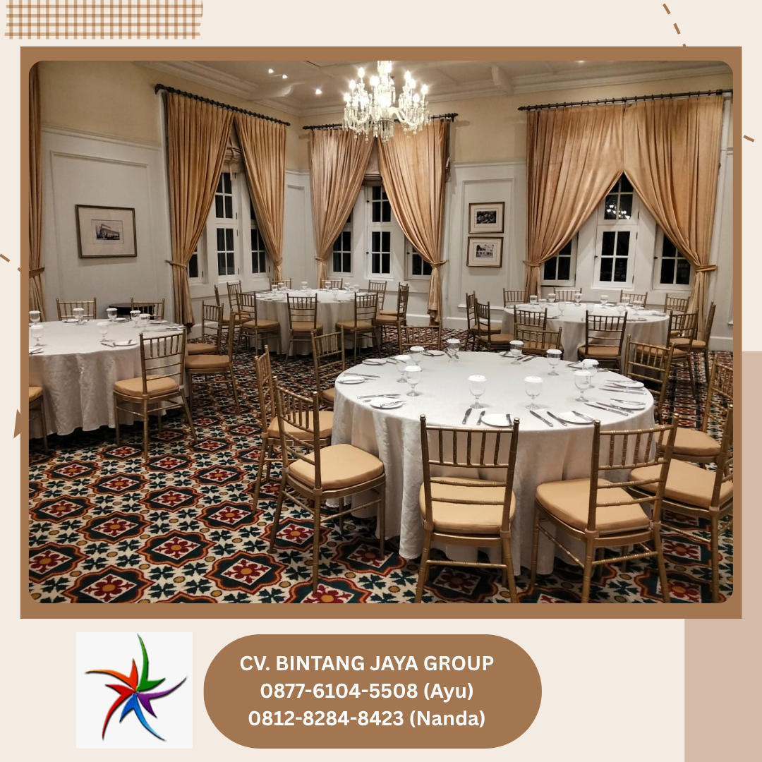 Rental ROUND TABLE,GOLD TIFFANY CHAIRS Jakarta