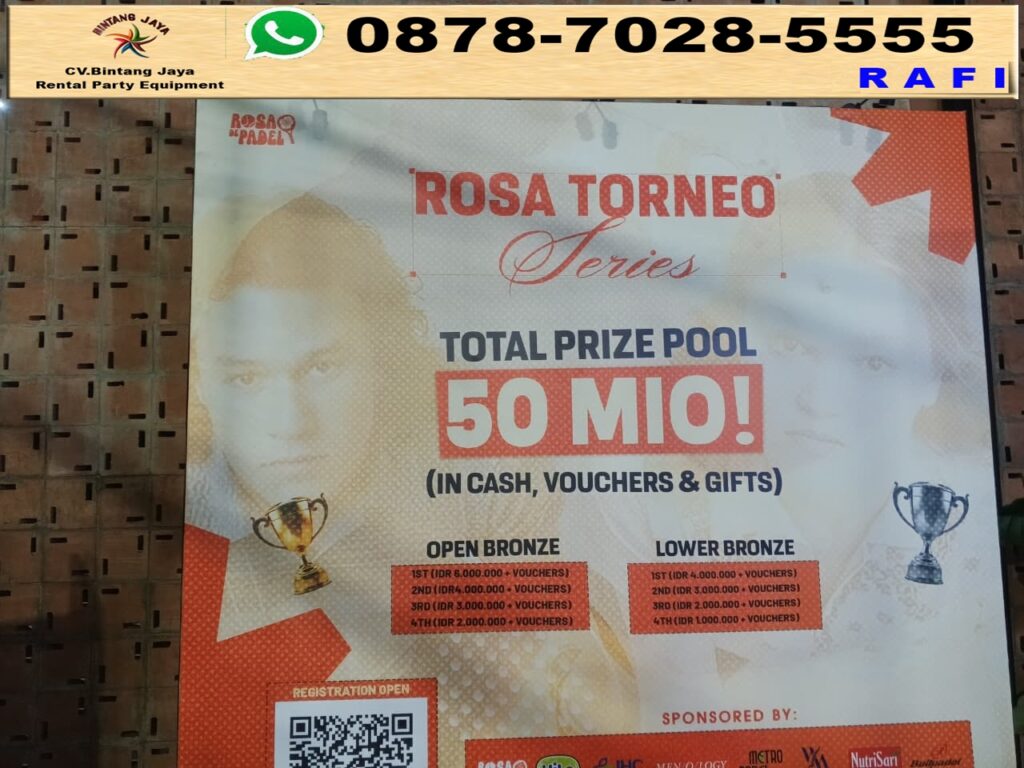 Sewa Backdrop Flexy Korea Event Di Rosa De Padel Kebayoran Baru Jakarta Selatan