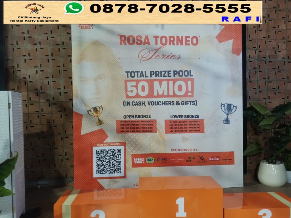 Sewa Backdrop Flexy Korea Event Di Rosa De Padel Kebayoran Baru Jakarta Selatan