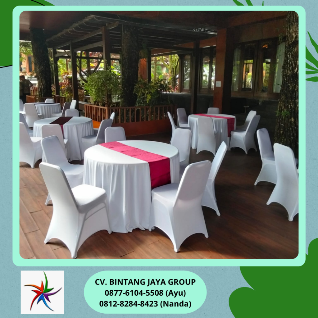 Sewa Kursi Event Sarung Kursi Putih Dan Meja Bundar Hambalang