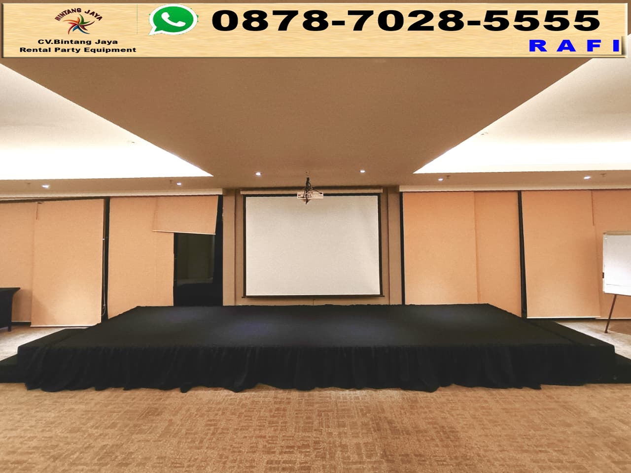 Sewa Panggung Cover Karpet Hitam Event Lippo Kuningan