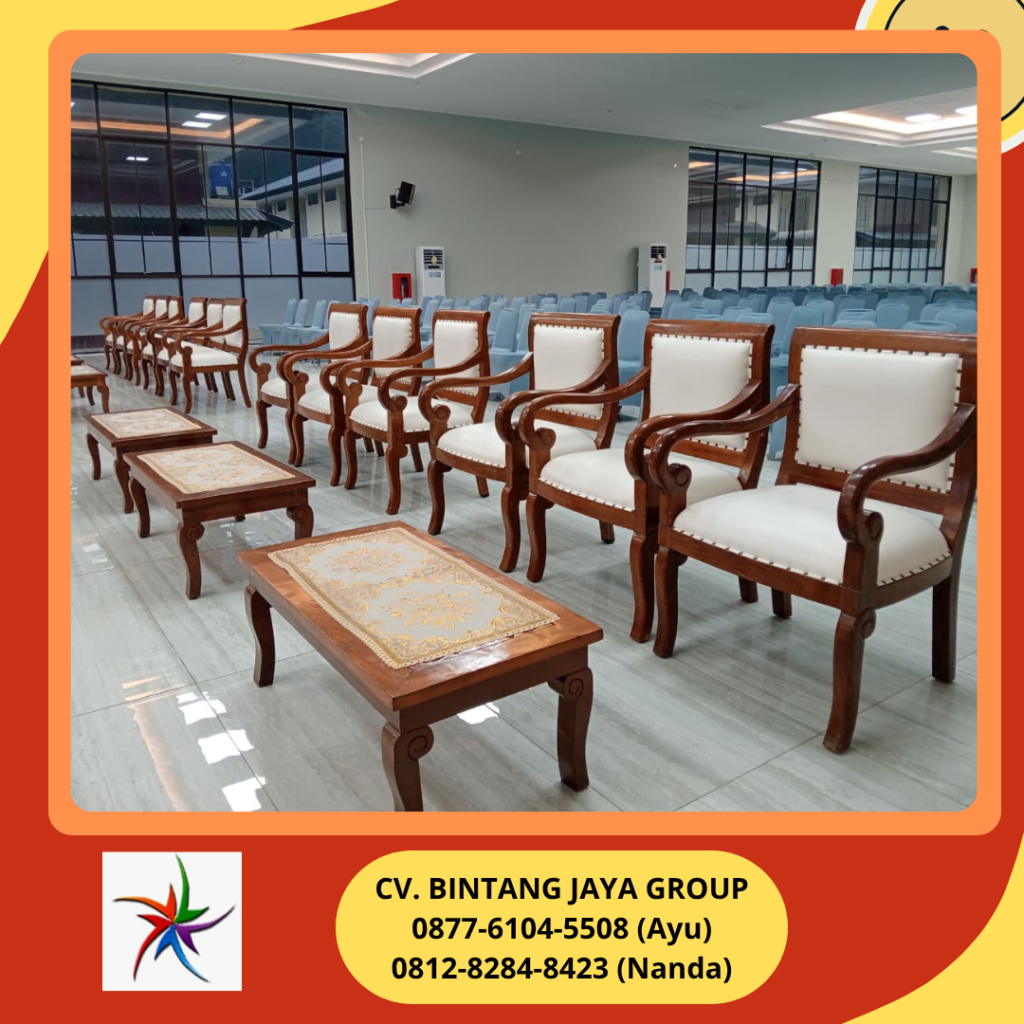 Sewa Sofa Kotak Single Dan Kursi VIP Kayu Cikarang