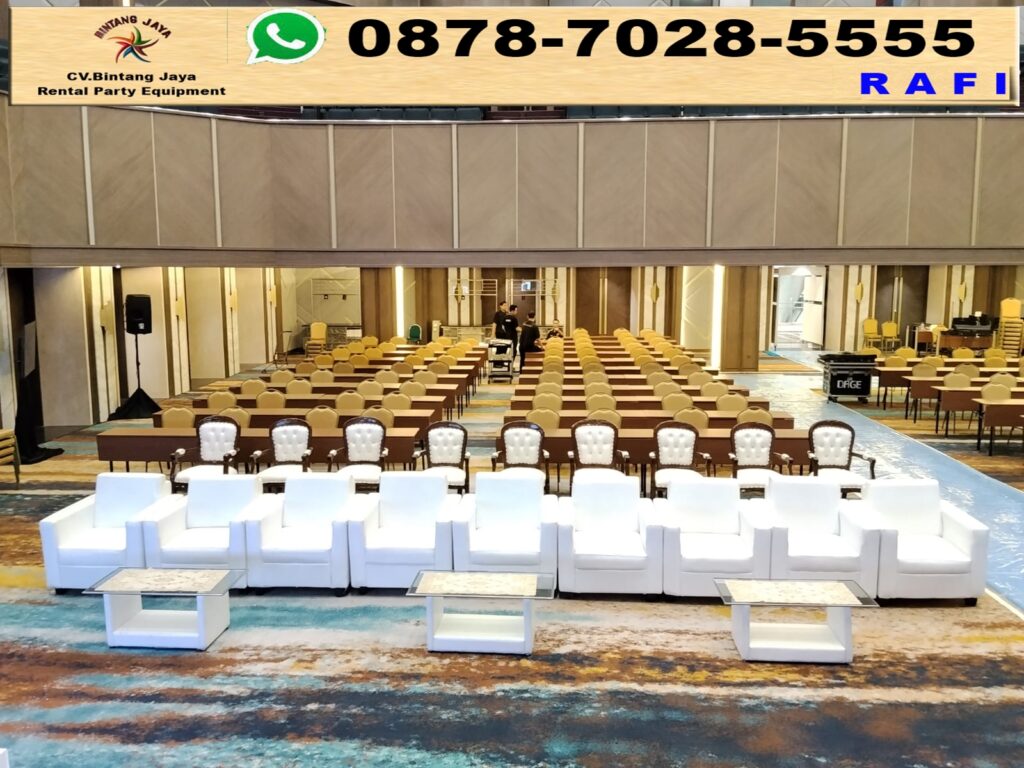 Sewa Sofa Putih Dan Meja VIP Kaca Tangsel