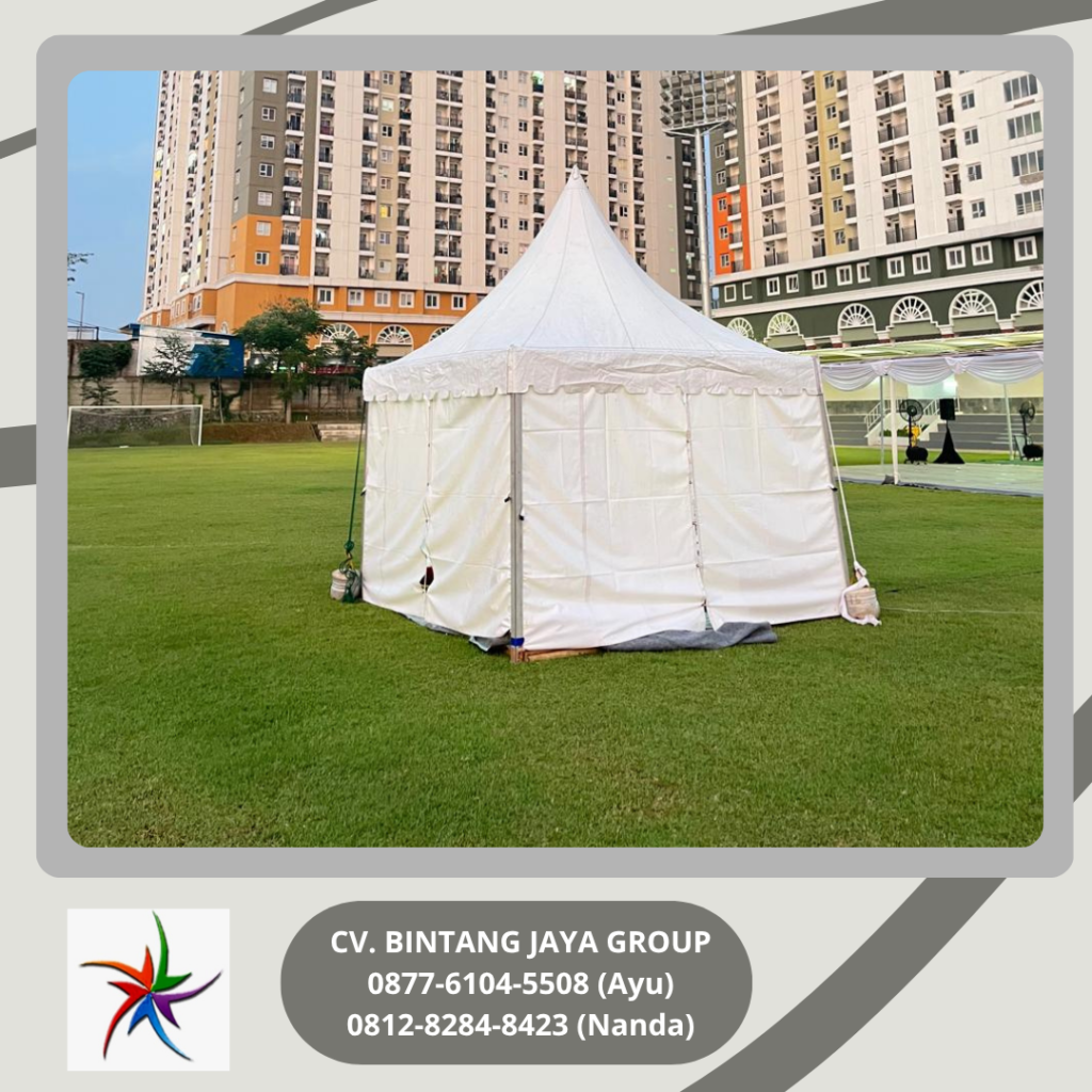 Sewa TENDA SARNAFIL KERUCUT Event BTN Ecopark Depok