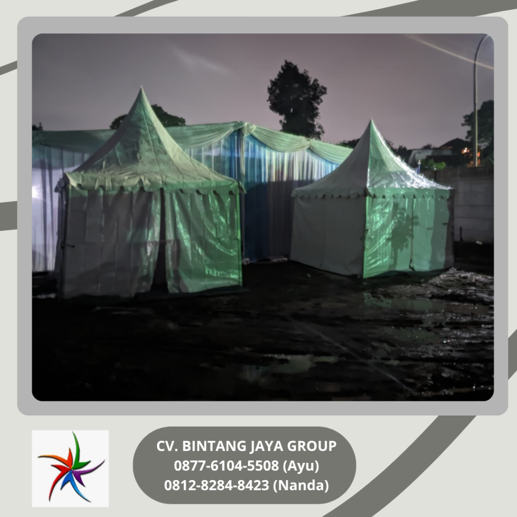 Sewa TENDA SARNAFIL KERUCUT Event BTN Ecopark Depok