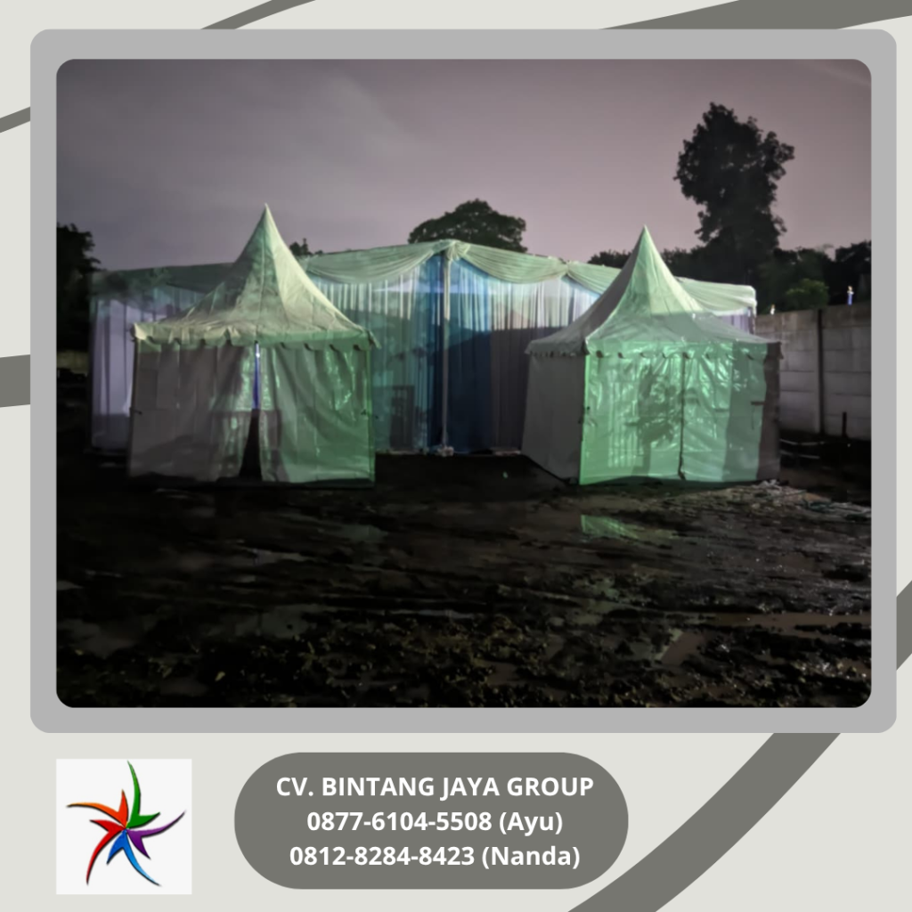 Sewa TENDA SARNAFIL KERUCUT Event BTN Ecopark Depok