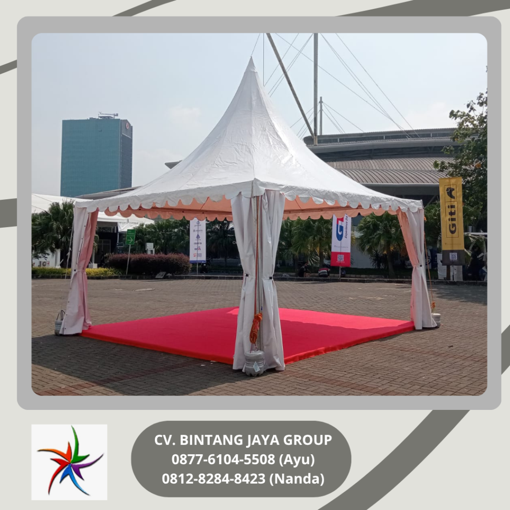 Sewa TENDA SARNAFIL KERUCUT Event BTN Ecopark Depok