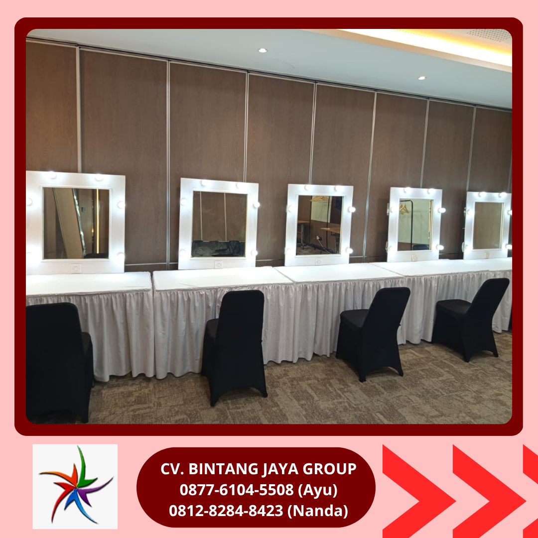 Sewa Cermin rias Putih Plus Lampu Area Jakarta