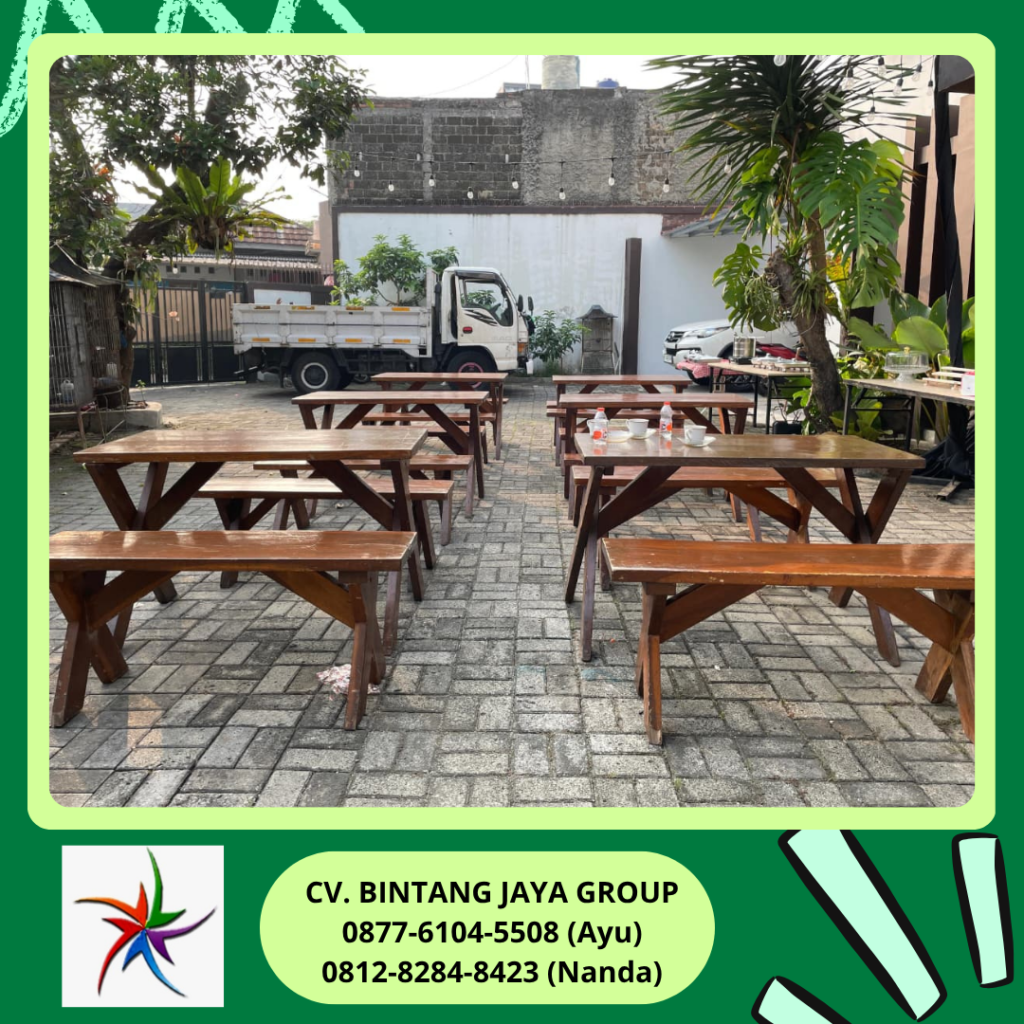 Sewa MEJA,BANGKU TAMAN KAKI SILANG Jakarta