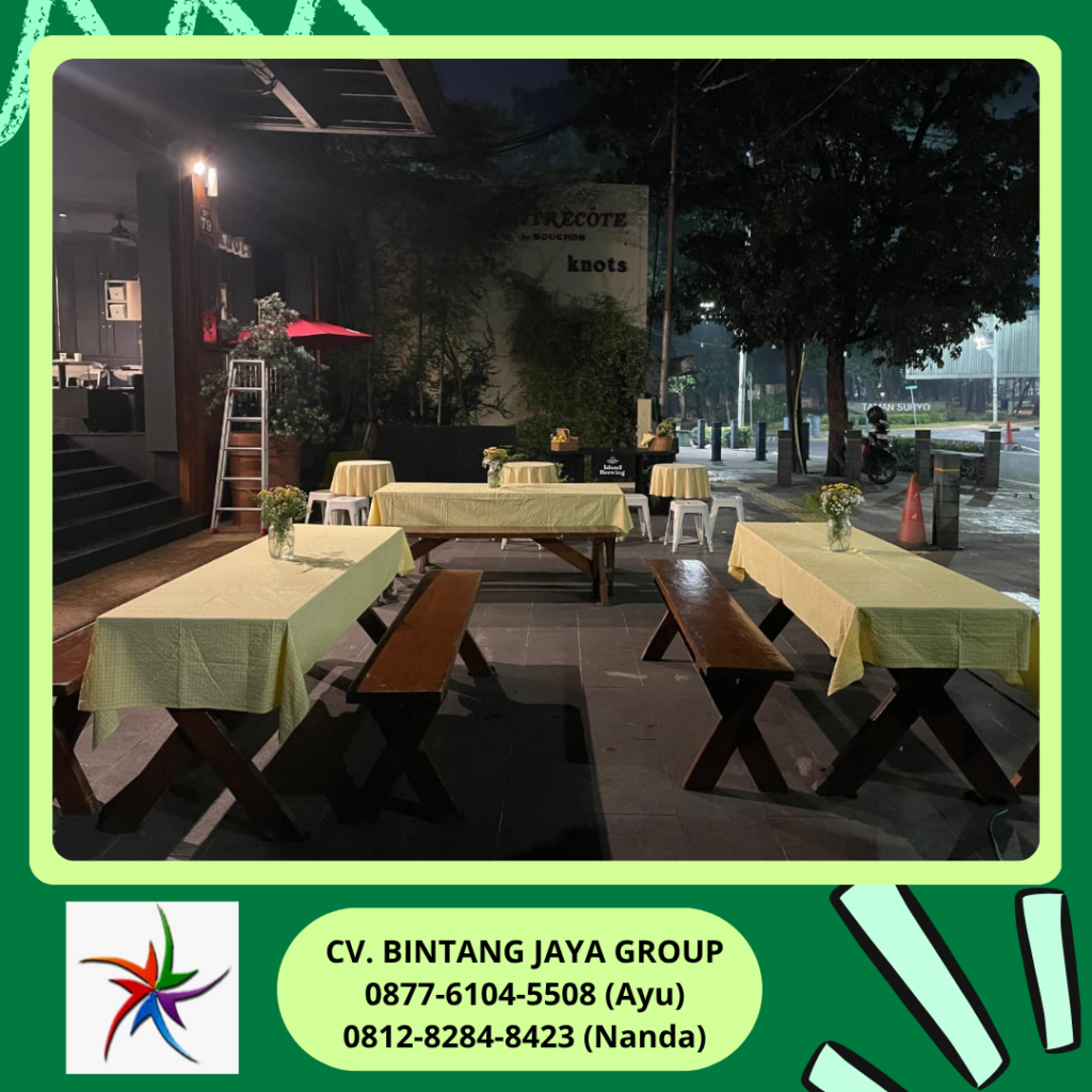 Sewa MEJA,BANGKU TAMAN KAKI SILANG Jakarta