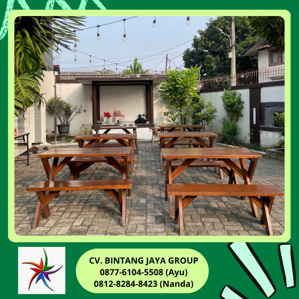 Sewa MEJA,BANGKU TAMAN KAKI SILANG Jakarta