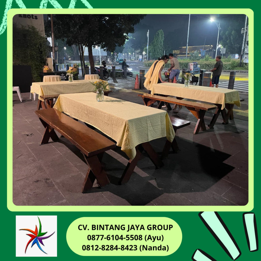 Sewa MEJA,BANGKU TAMAN KAKI SILANG Jakarta