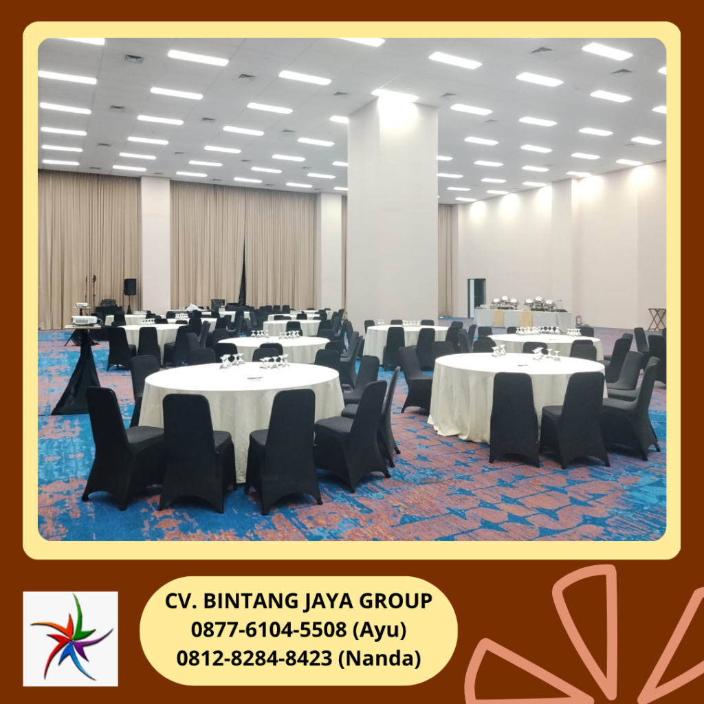 Sewa Meja Bulat,Kursi Event Cover Hitam Senayan Park Jakarta Pusat