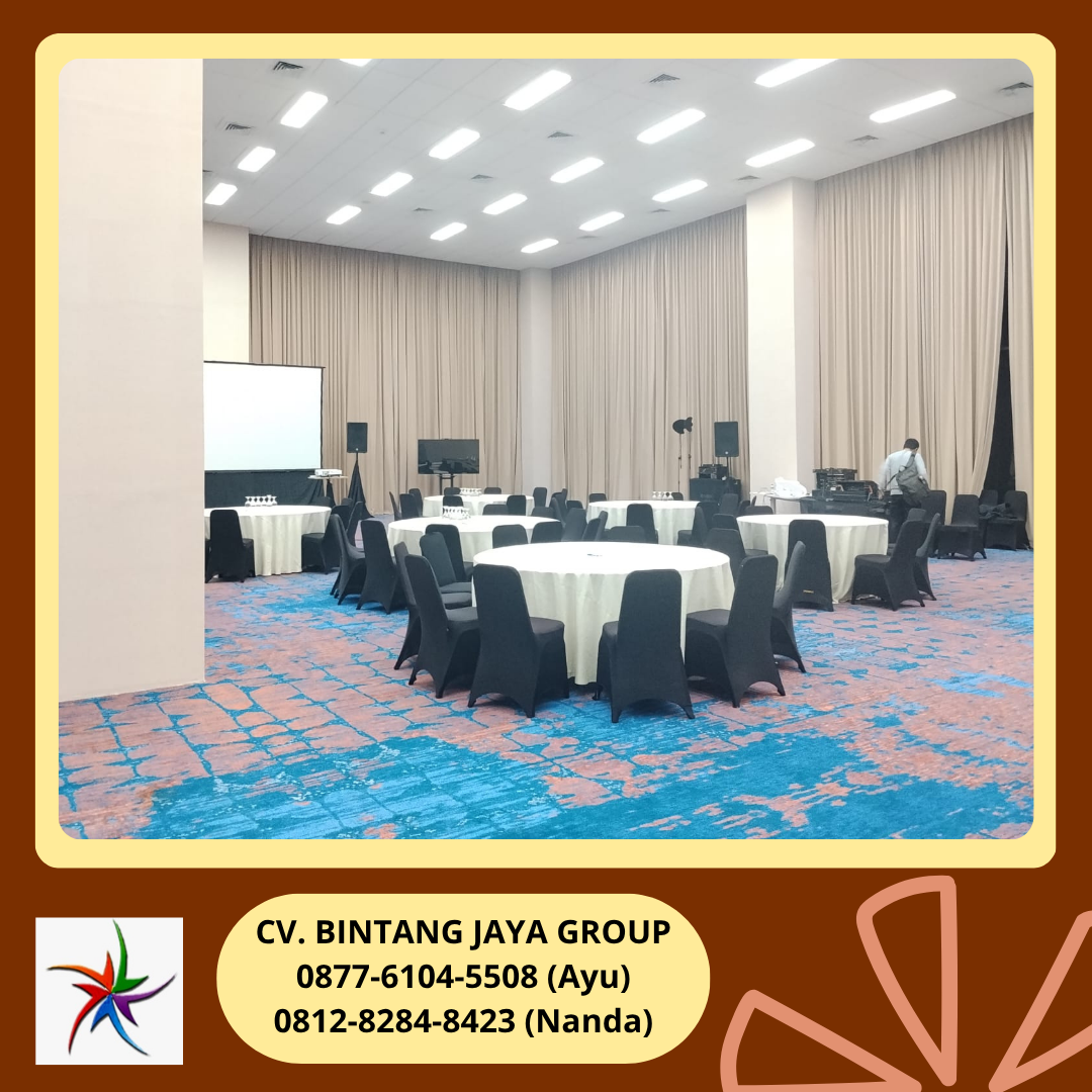 Sewa Meja Bulat,Kursi Event Cover Hitam Senayan Park Jakarta Pusat