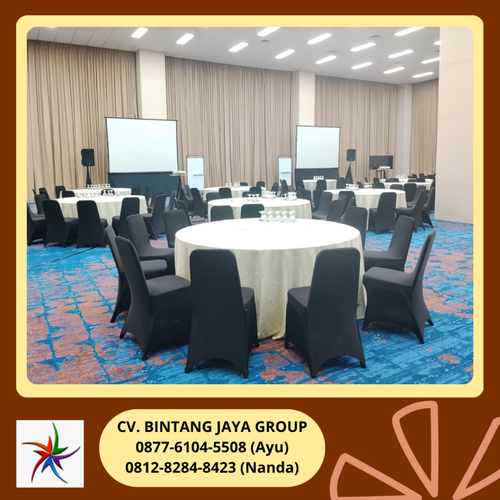 Sewa Meja Bulat,Kursi Event Cover Hitam Senayan Park Jakarta Pusat