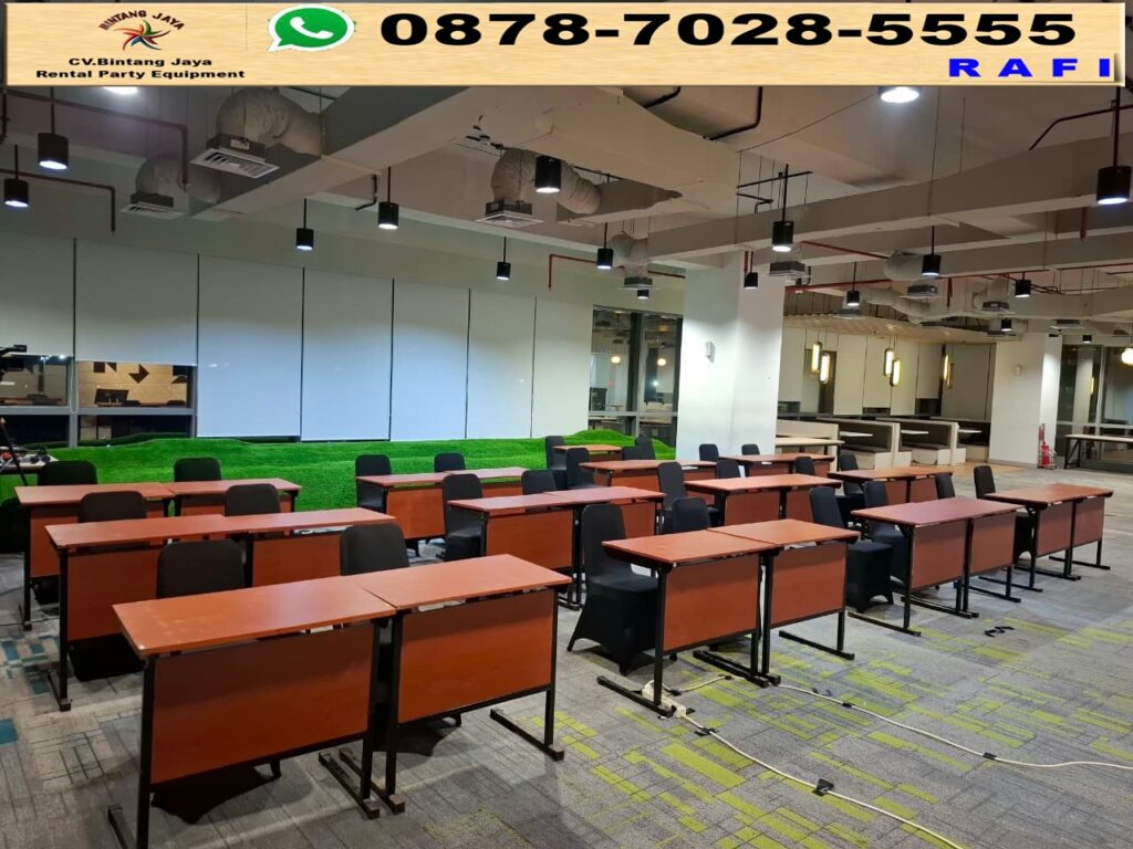 Sewa Meja Test Single HPL Event Graha PERTAMINA Jakarta