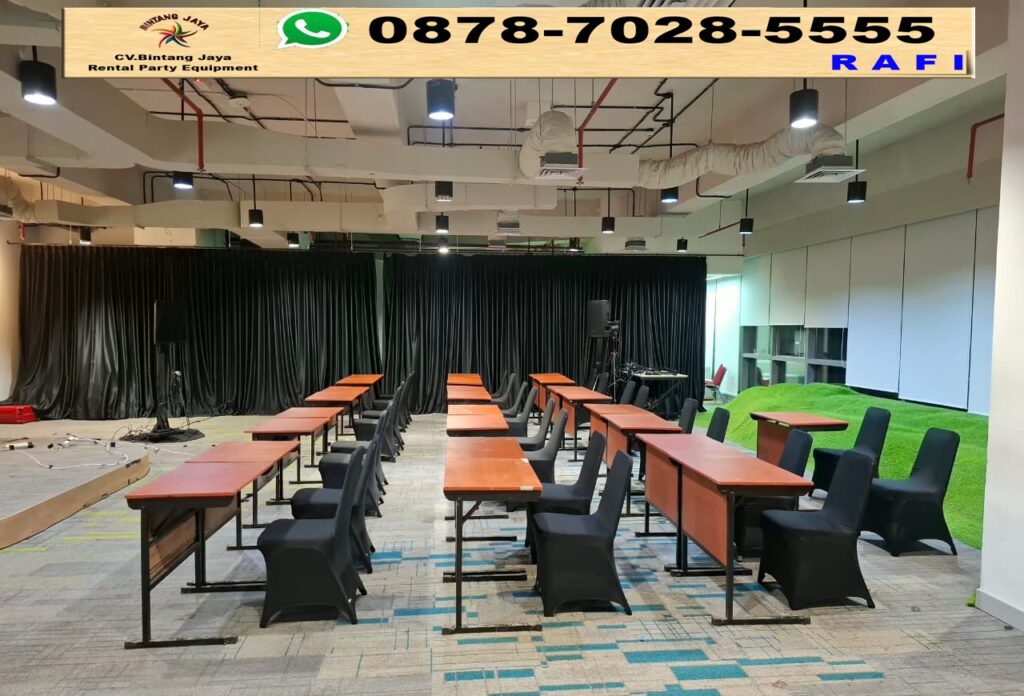 Sewa Meja Test Single HPL Event Graha PERTAMINA Jakarta