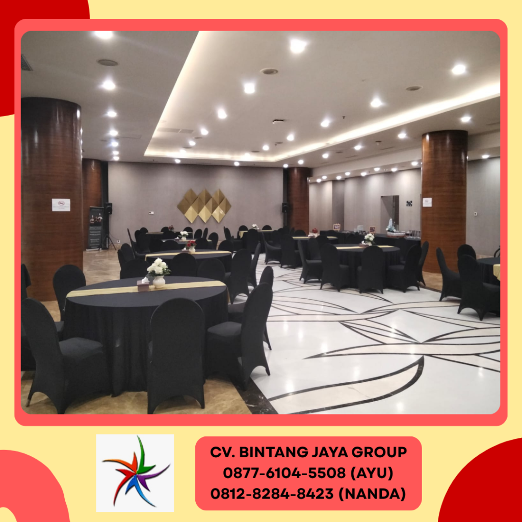 Sewa Round Table Dan Kursi Cover Hitam Event HK Tower