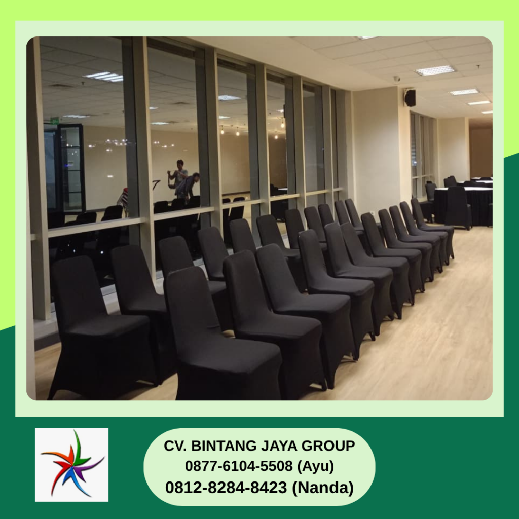 Sewa Round Table Taplak Hitam Putih Dan Kursi Cover Hitam Jakarta