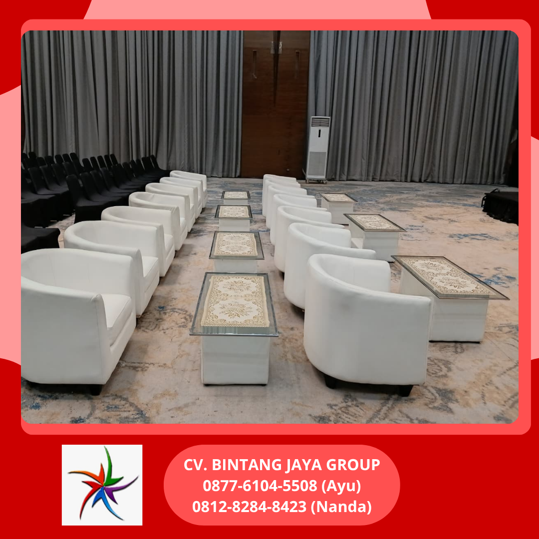 Sewa SOFA OVAL PUTIH,SOFA OVAL HITAM MEJA KACA Jakarta