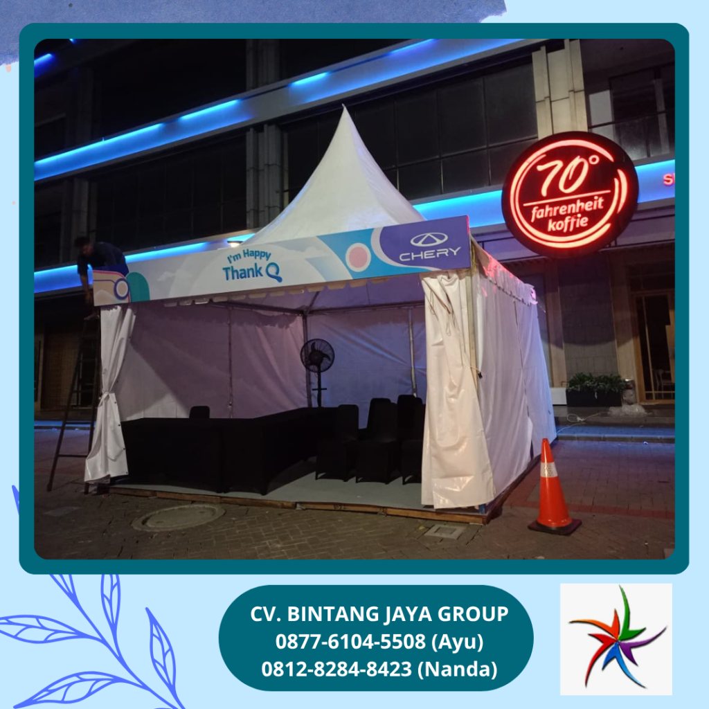 Sewa TENDA SARNAFIL,MEJA,KURSI,MISTY FAN Area PIK